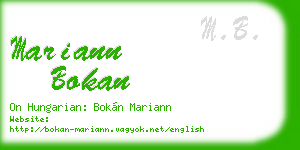 mariann bokan business card